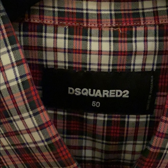 ***SOLD*** EUC Dsqared2 short sleeved red plaid shirt - Picture 2 of 3